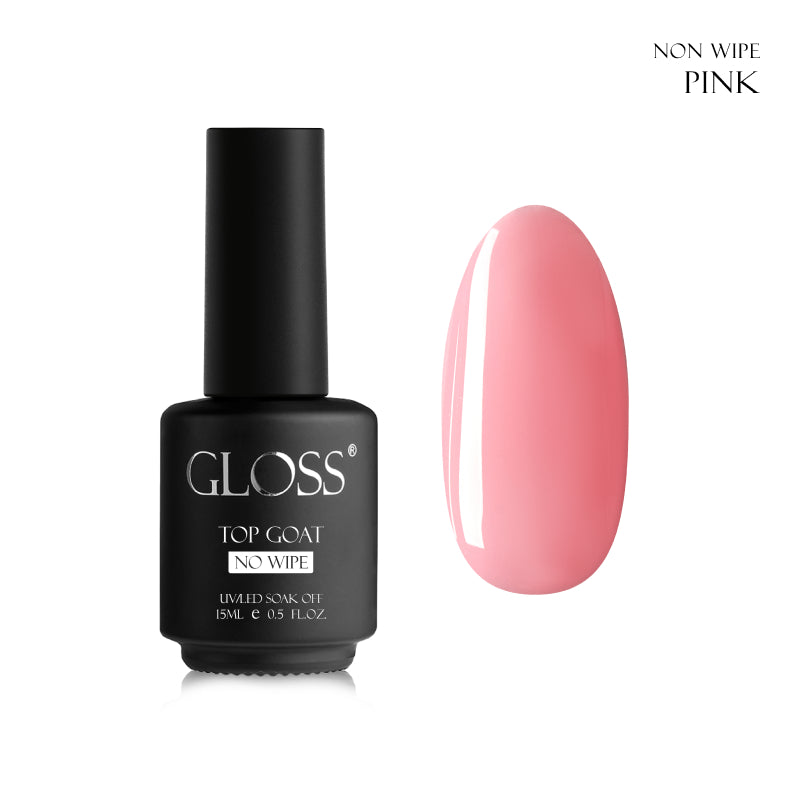 GLOSS Camouflage top for gel polish Top coat Pink, 15 ml