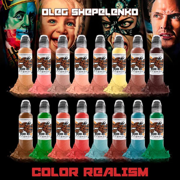World Famous 16 color OLEG Shepelenko Set Tattoo Inks