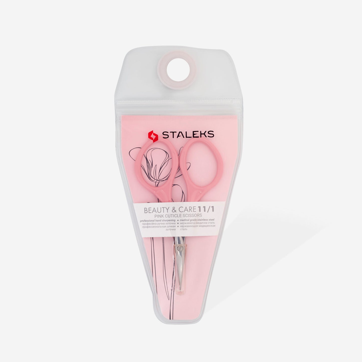 STALEKS Pink cuticle scissors BEAUTY & CARE 11 TYPE 1 (SBC-11/1)