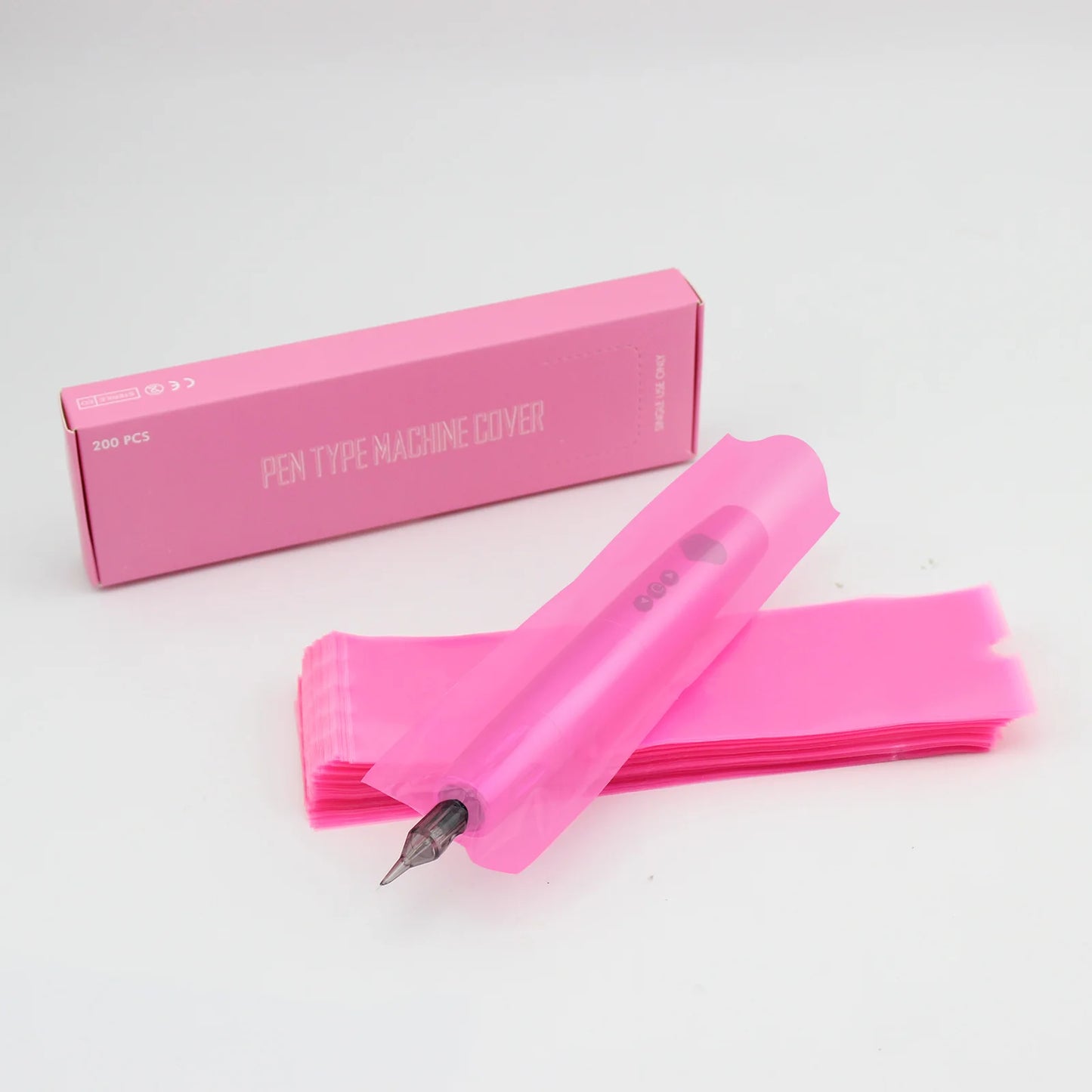 Pen Type Machine Sleeve Cover For Tattoo Pink 200pcs