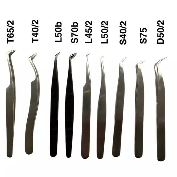 Tweezers for eyelash extensions VILMY (boot) S-70 Black