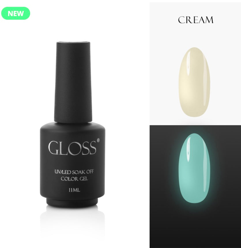 GLOSS fluorescent gel polish Cream Elf, 11 ml