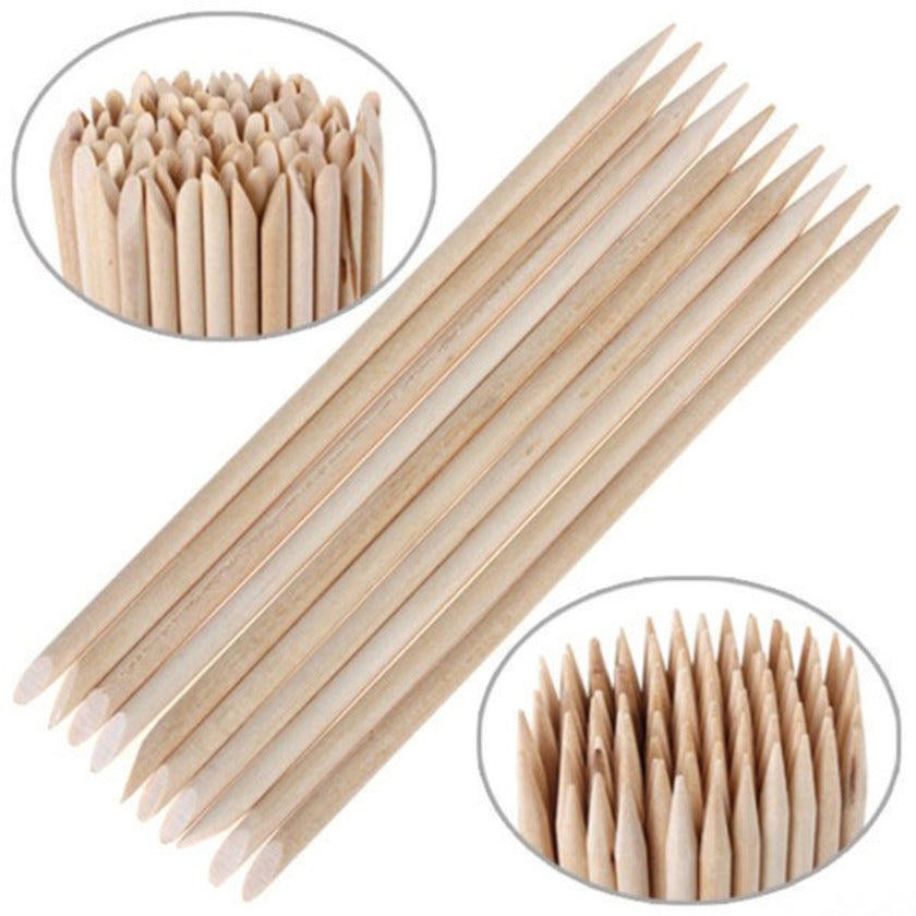 100PCS Orange Wood cuticle pusher Long 15cm