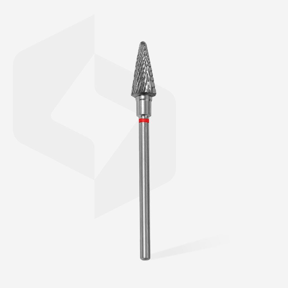 STALEKS Carbide nail drill bit cone red EXPERT head diameter 6 mm / working part 14 mm (FT71R060/14)