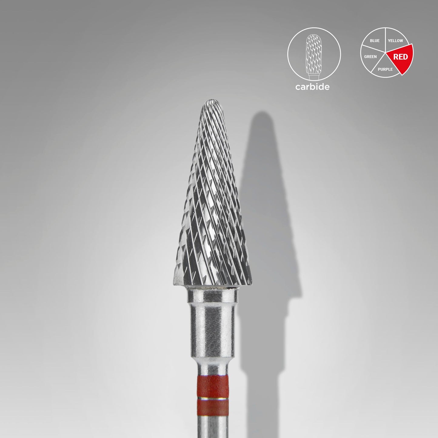 STALEKS Carbide nail drill bit for left-handed users cone blue EXPERT head diameter 6 mm / working part 14 mm