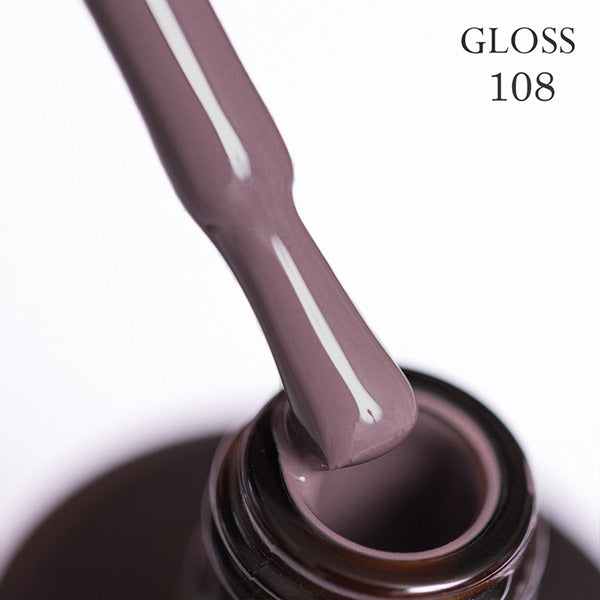 Gel polish 108 GLOSS (lilac-brown), 11 ml