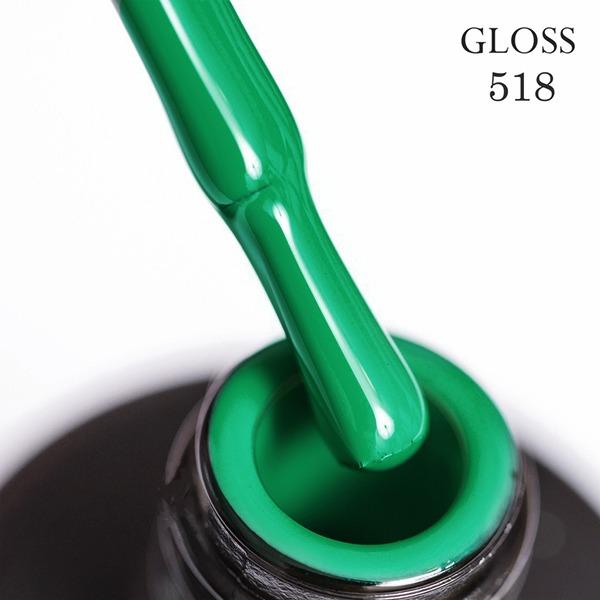 Gel polish 518 GLOSS (bright green), 11 ml