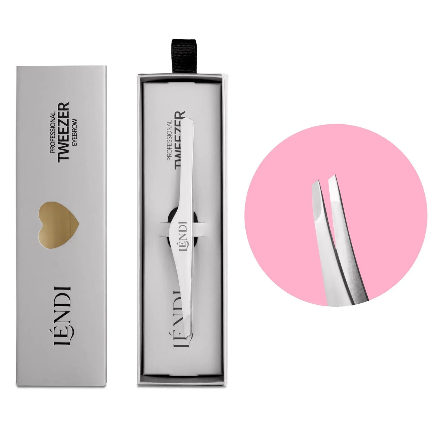 LENDI Eyebrow Tweezers Beveled (Blue, Gold, Black, Purple, Silver)