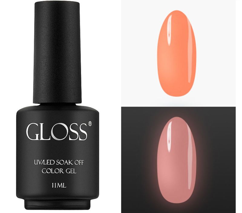 GLOSS fluorescent gel polish Neon Orange Elf, 11 ml