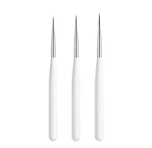 3Pcs Nail Art Liner Brushes White (A8476)