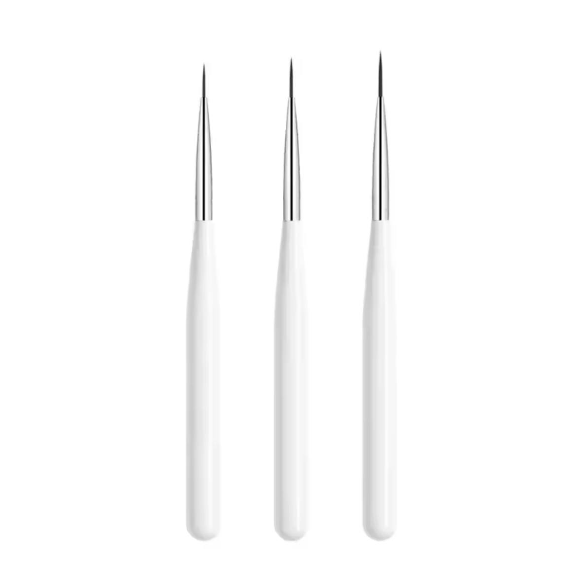 3Pcs Nail Art Liner Brushes White (A8476)
