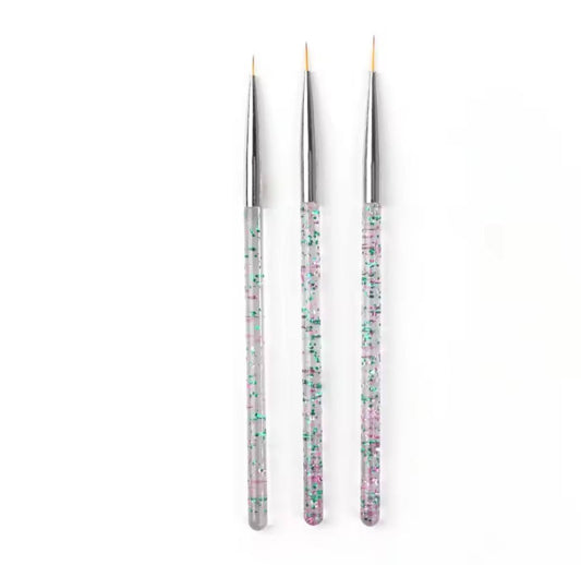 3Pcs Nail Art Liner Brushes, (7/9/11mm) (A2662-02)