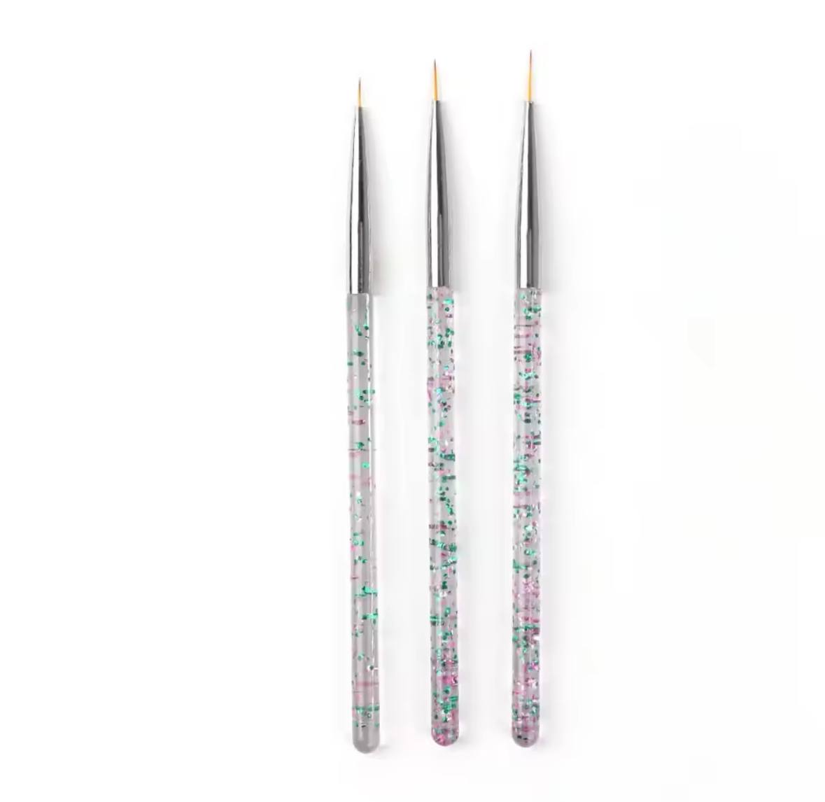 3Pcs Nail Art Liner Brushes, (7/9/11mm) (A2662-02)