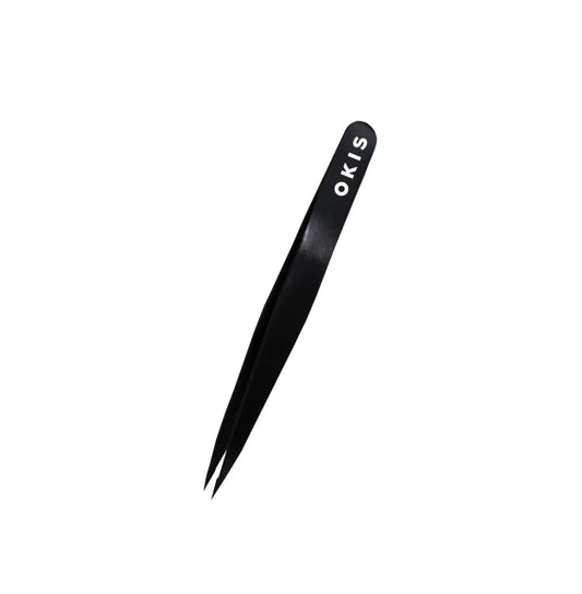 OKIS Brow Eyebrow tweezers sharp point for thinning /black