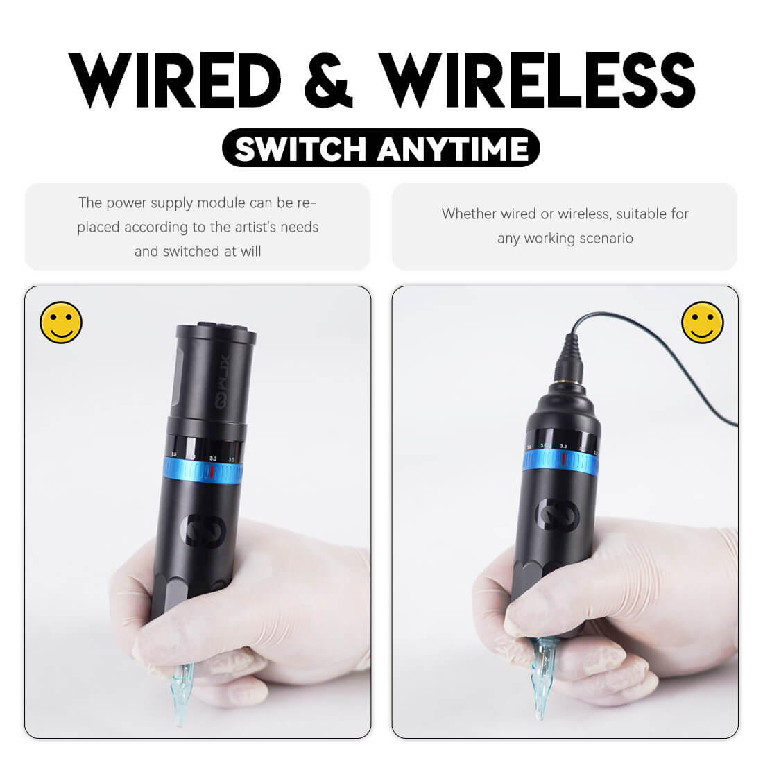 Mast WJX W3 Fast Charge Adjustable Stroke Wireless Mast Tattoo Machine