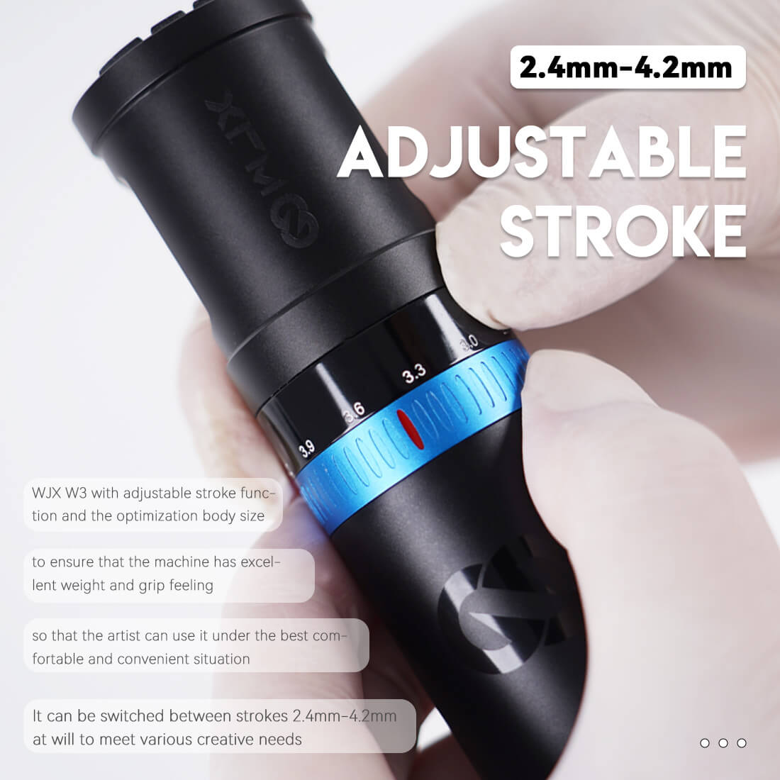 Mast WJX W3 Fast Charge Adjustable Stroke Wireless Mast Tattoo Machine