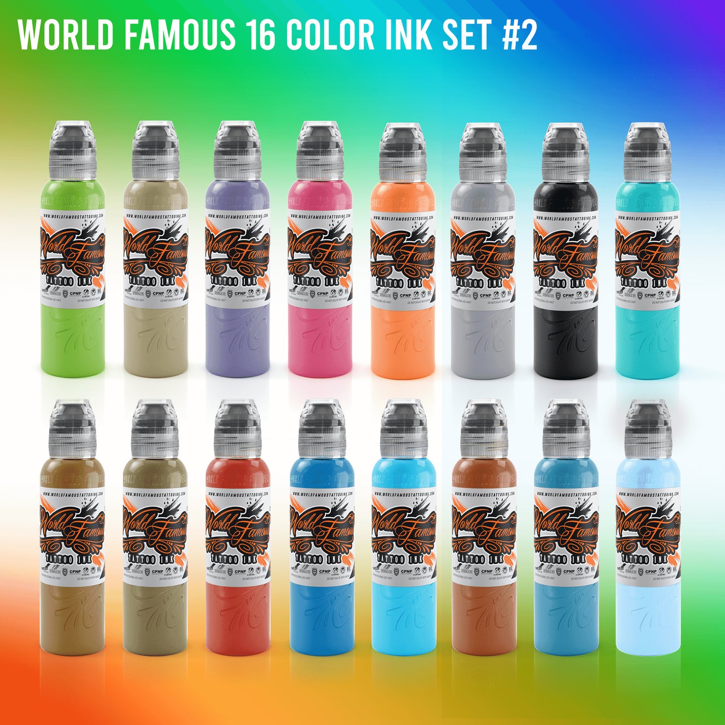 World Famous 32 Bottle Tattoo Ink Color Set