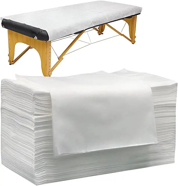 Luriseminger 100Count Disposable Massage Table Sheets Covers Disposable Sheets for Massage Table spa Tattoo Bed Cover for Waxing Therapist lash Salon 31x71inches (100pc white)