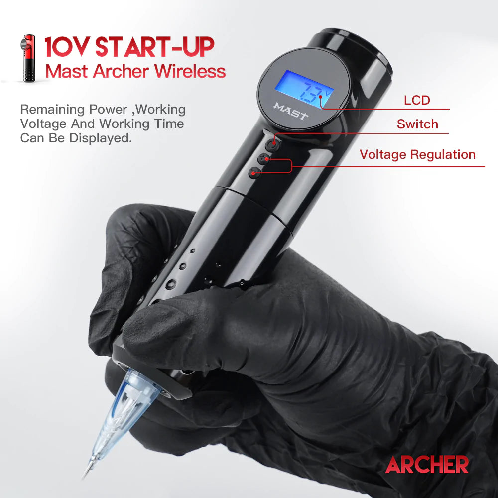 Mast Archer Wireless Battery Rotary Tattoo Machine Pen (WQP010)