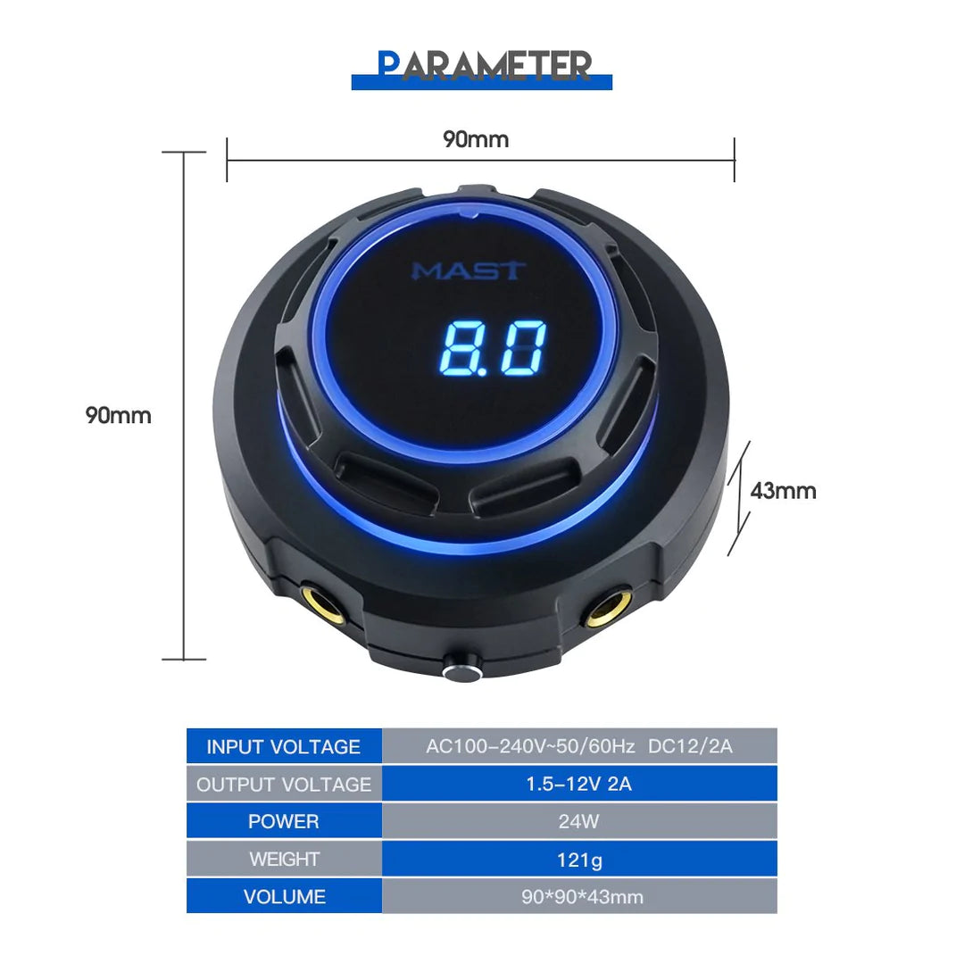 Mast Halo Tattoo Power Supply Dual Mode Start-Up for Tattoo Machines (P153-1)