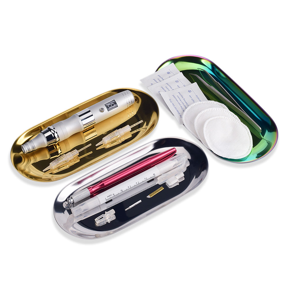 Stainless Steel Tattoo Tool Storage Tray Thickened Tattoo Needle Ink Cup Gold