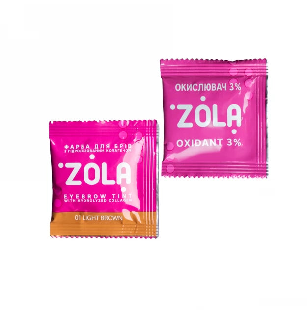 Eyebrow dye with collagen ZOLA Eyebrow Tint / SASHES + oxidizer, 5 ml