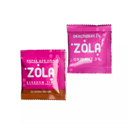 Eyebrow dye with collagen ZOLA Eyebrow Tint / SASHES + oxidizer, 5 ml