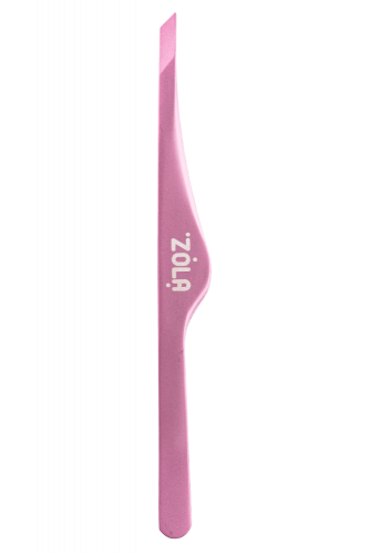 ZOLA Professional Beveled Tweezers for Eyebrows (Black, Pink, Light Pink, Silver, Rainbow)