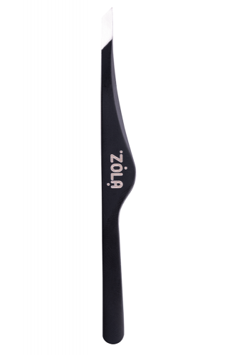 ZOLA Professional Beveled Tweezers for Eyebrows (Black, Pink, Light Pink, Silver, Rainbow)