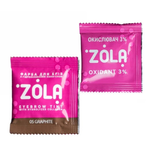 Eyebrow dye with collagen ZOLA Eyebrow Tint / SASHES + oxidizer, 5 ml