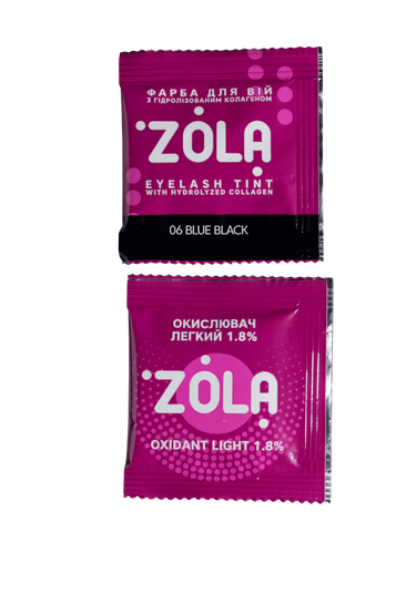 Eyebrow dye with collagen ZOLA Eyebrow Tint / SASHES + oxidizer, 5 ml