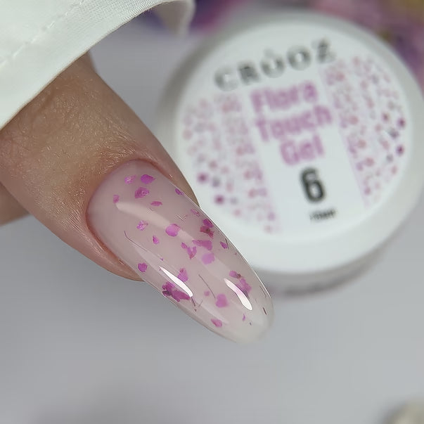 CROOZ extension gel with dried flowers Flora Touch Builder Gel 06, 15 ml