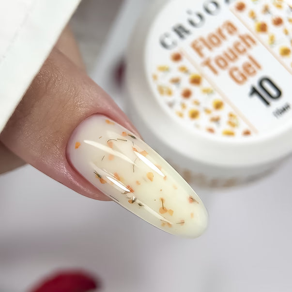 CROOZ extension gel with dried flowers Flora Touch Builder Gel 10, 15 ml