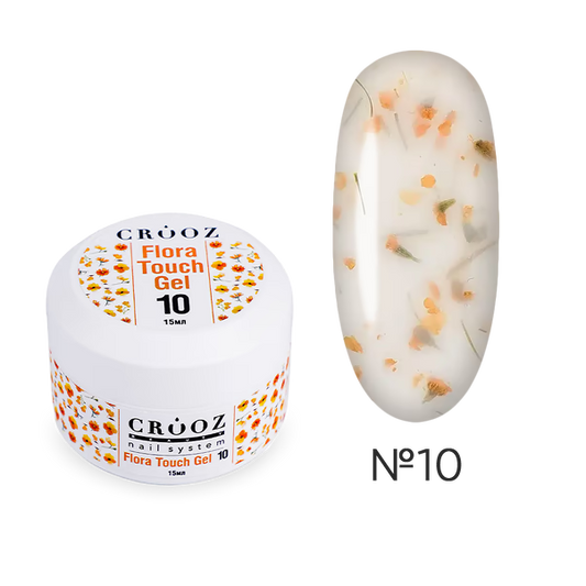 CROOZ extension gel with dried flowers Flora Touch Builder Gel 10, 15 ml