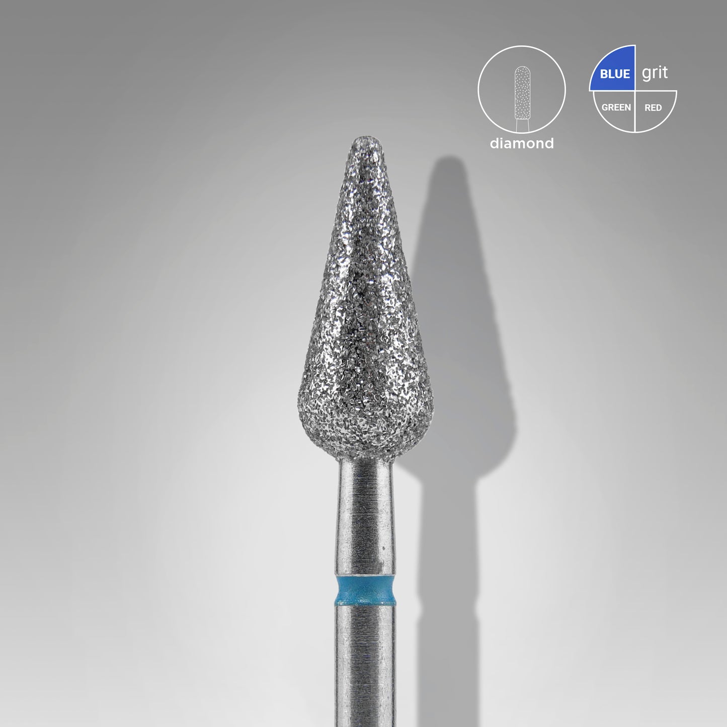 STALEKS Diamond nail drill bit pointed pear EXPERT head diameter 5 mm / working part 12 mm
