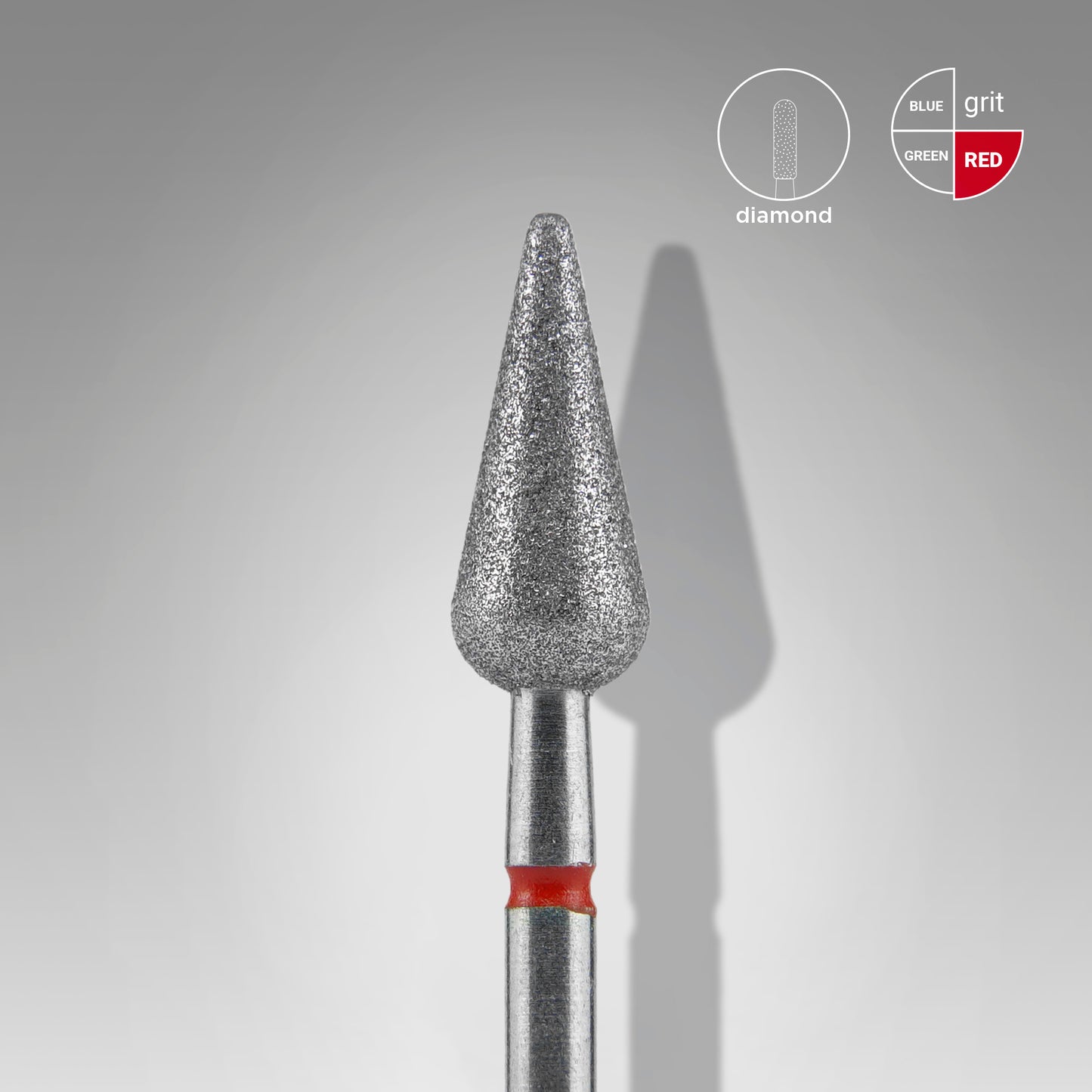 STALEKS Diamond nail drill bit pointed pear EXPERT head diameter 5 mm / working part 12 mm