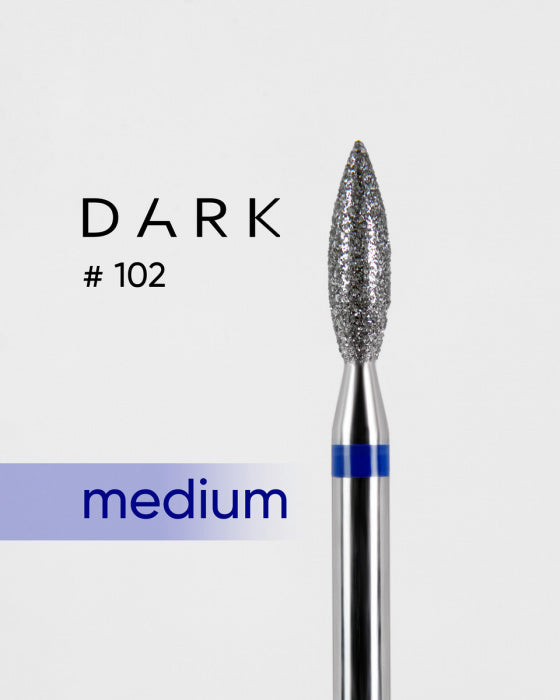 DARK Diamond Nail Bit 102 Flame 2.4 Medium (Blue)