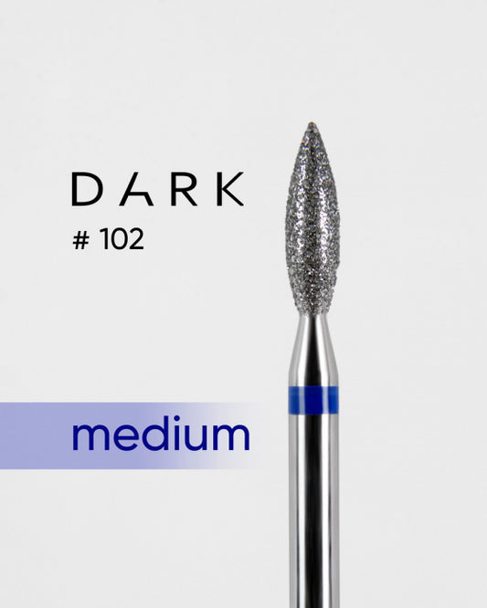 DARK Diamond Nail Bit 102 Flame 2.4 Medium (Blue)