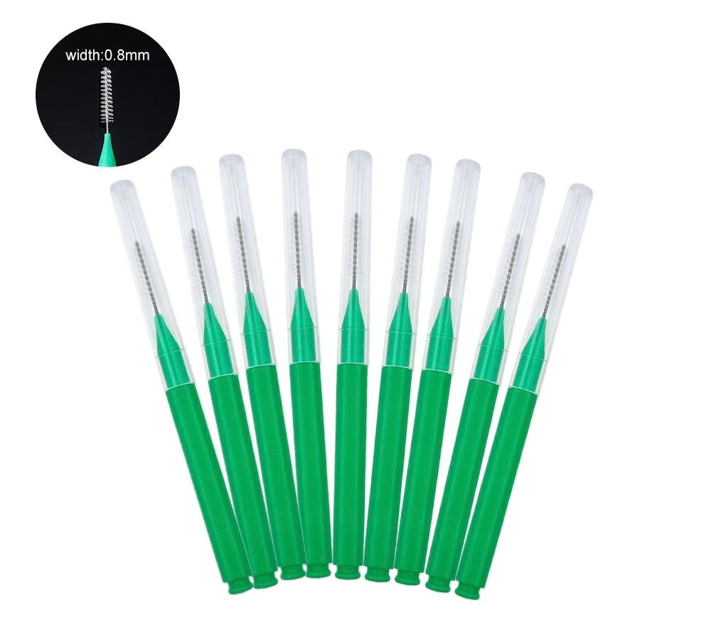 Mini brush for Eyebrow and Lash, Green, 40pcs