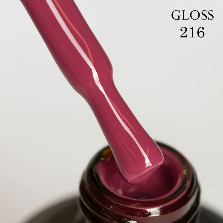 Gel polish 216 GLOSS (dusty red), 11 ml