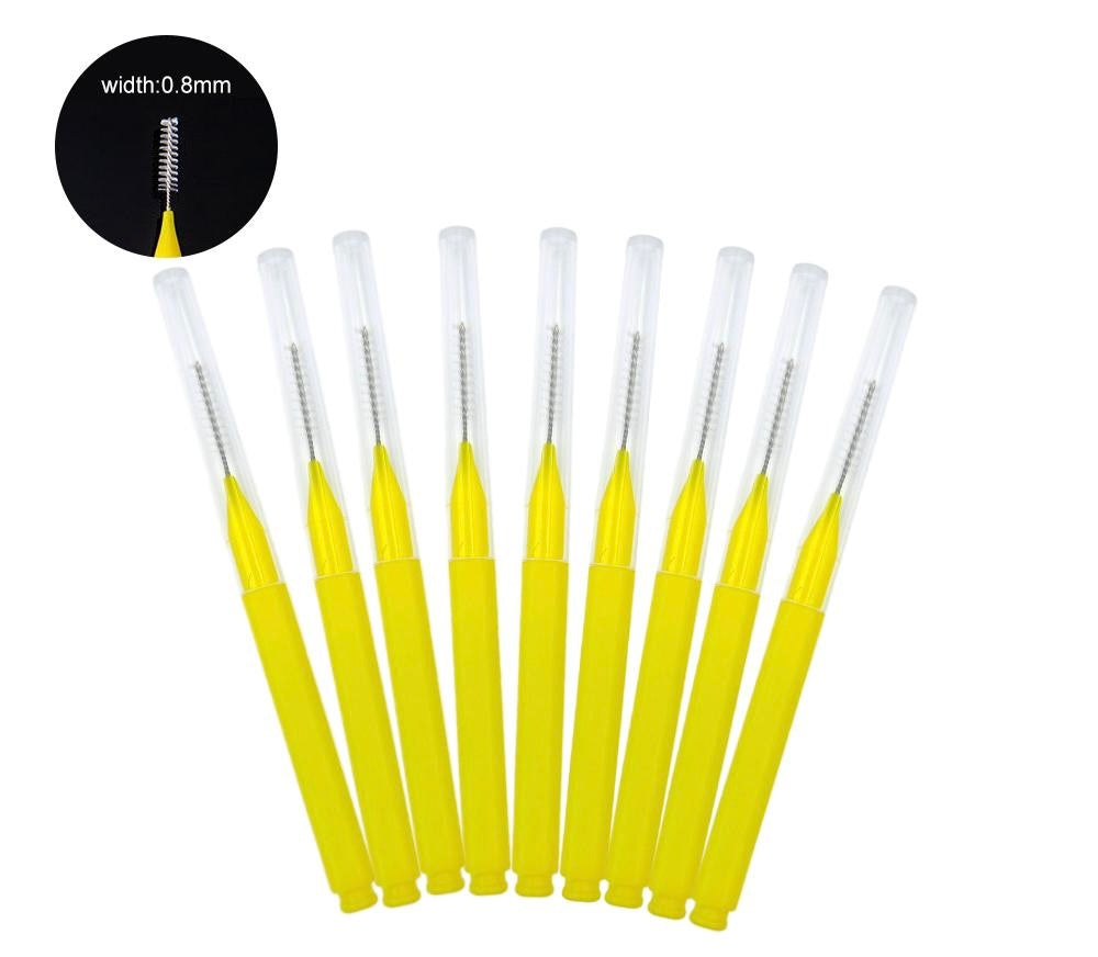 Mini brush for Eyebrow and Lash, Yellow, 40pcs