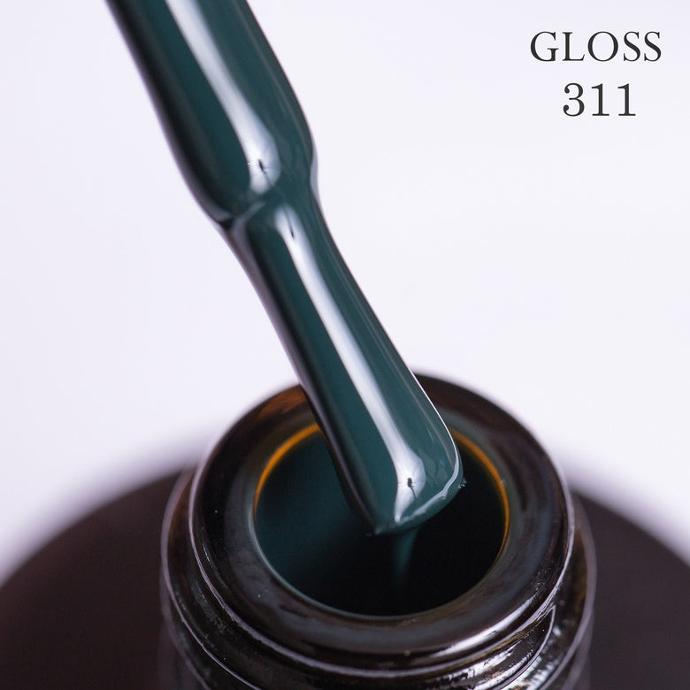 GLOSS Gel polish 311 (deep dark green), 11 ml