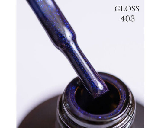Gel polish GLOSS 403 (dark blue with micro-shine), 11 ml