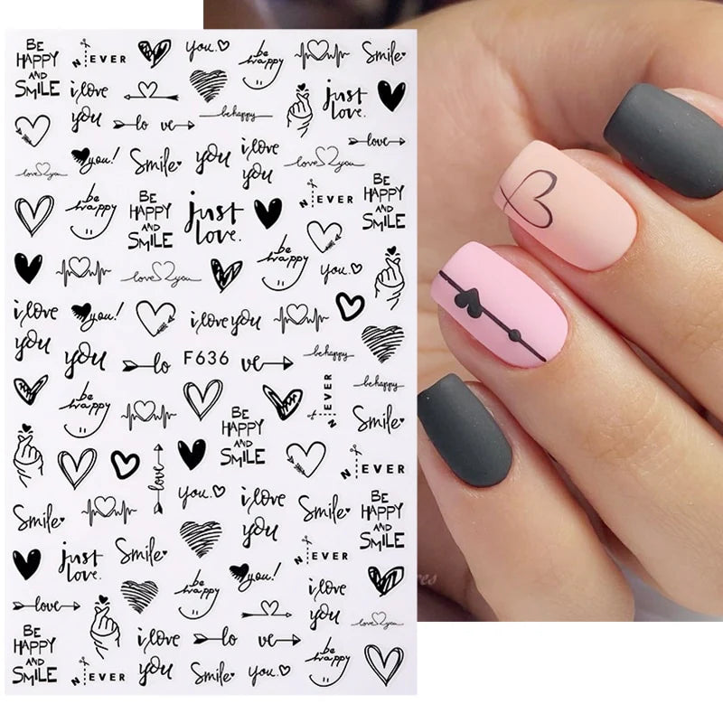 Design Nail Sticker 3D F636