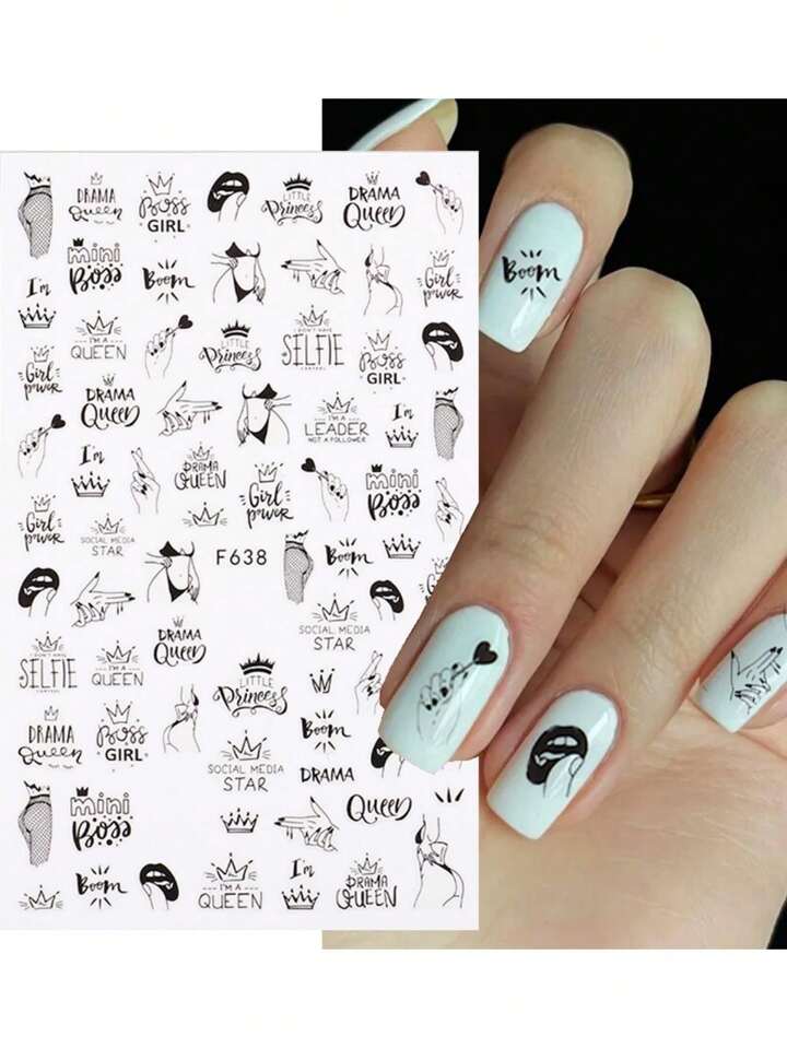 Design Nail Sticker 3D F638