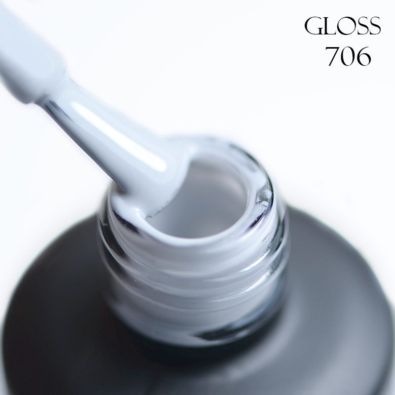 GLOSS Gel polish 706 (cold light gray), 11 ml