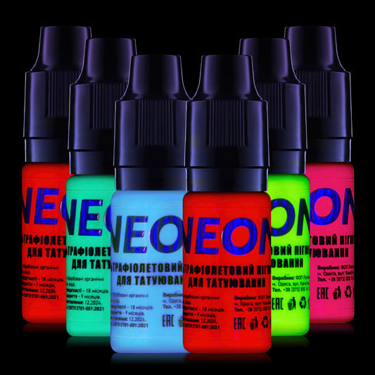 Ultraviolet Tattoo Pigment NEON Set (6 colors)  by The Mineral