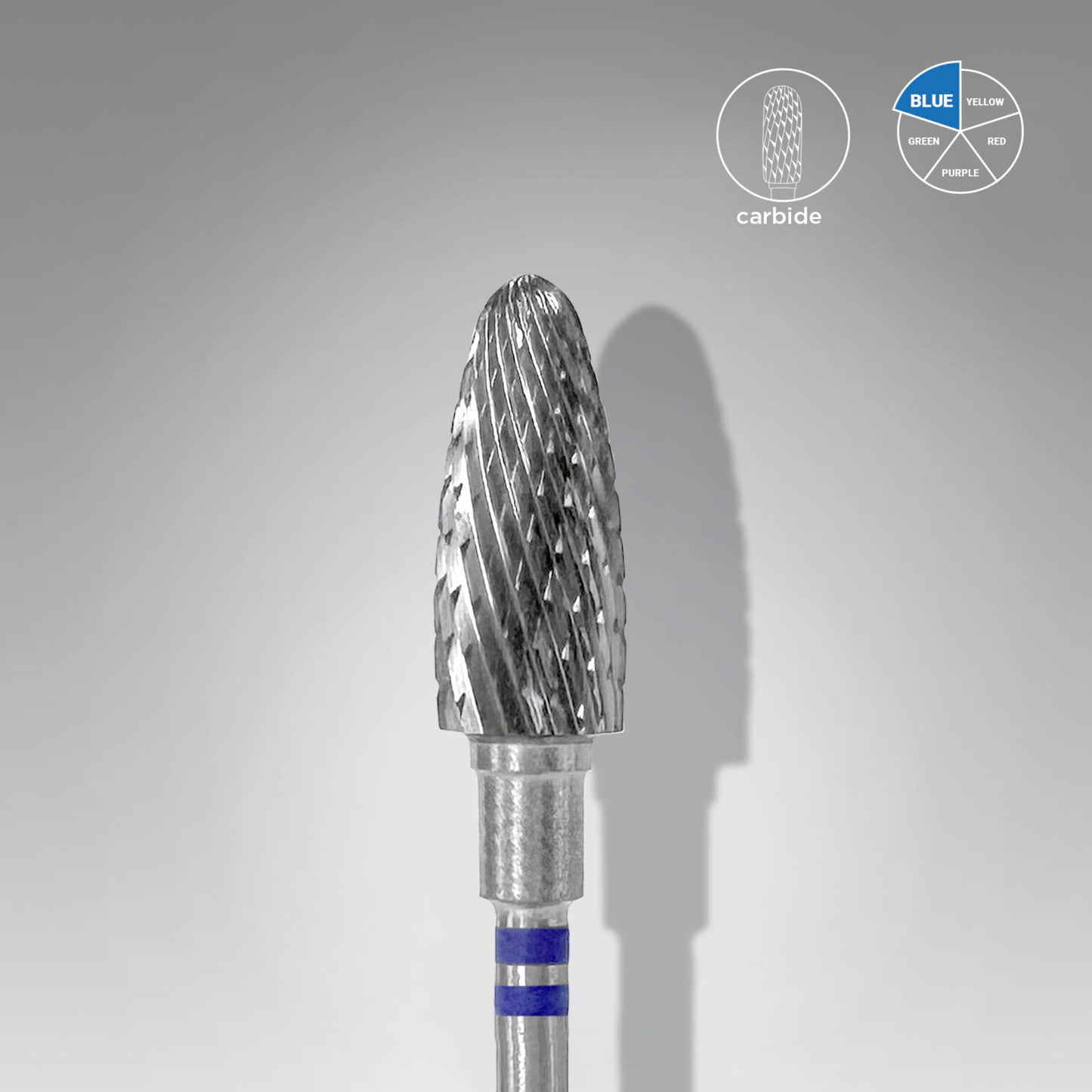STALEKS Carbide nail drill bit for left-handed users corn blue EXPERT head diameter 6 mm / working part 14 mm