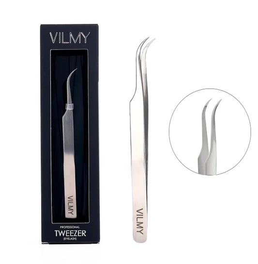 Tweezers for eyelash extensions VILMY / dolphin (tilt angle 40°) / D-40