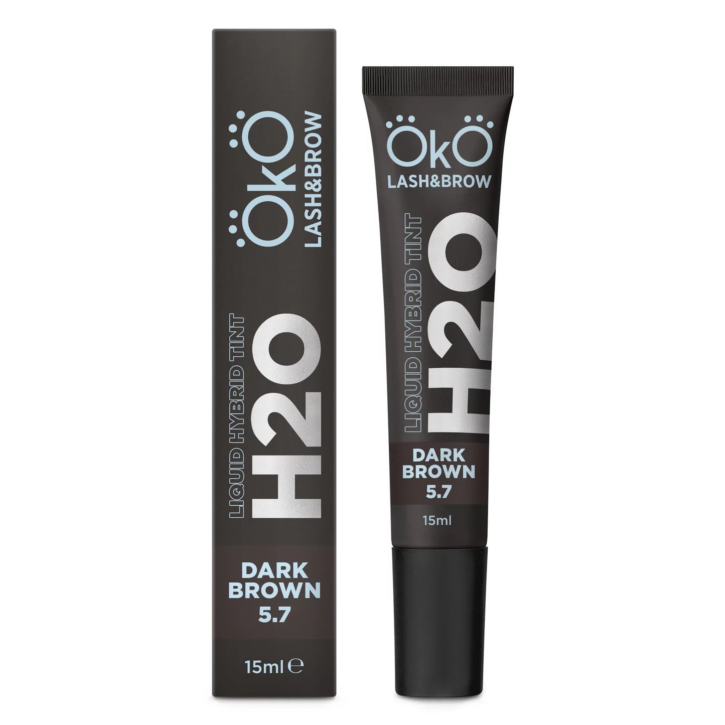 OkO dye for eyebrow and eyelash H20 Liquid Hybrid Tint Dark Brown 5.7, 15 ml